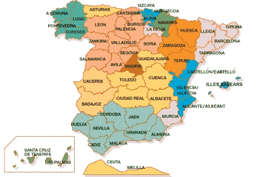 Provinzen / provincias Spanien